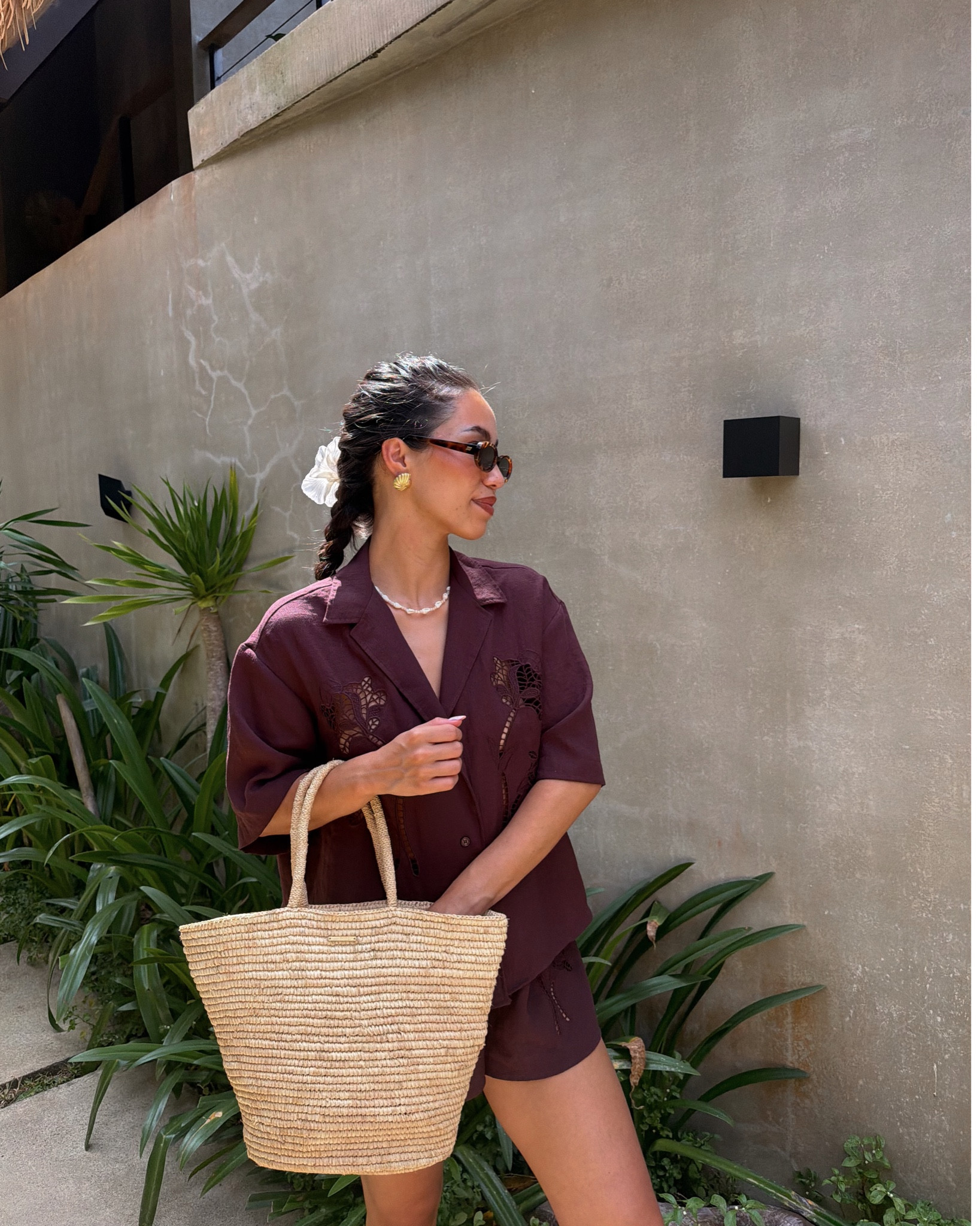 Beach co ord OOTD 🏝️ chocolate brown linen shirt and shorts

#LTKtravel #LTKstyletip #LTKswimwear