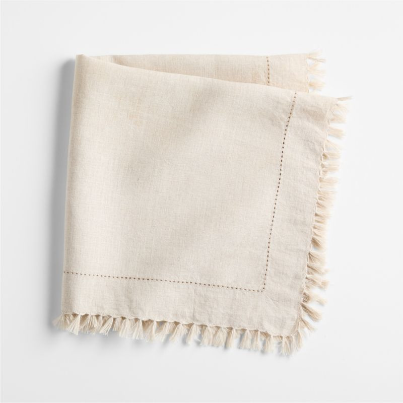 Linen Eyelet Fringe Napkin in Natural by Gaby Dalkin + Reviews | Crate & Barrel | Crate & Barrel