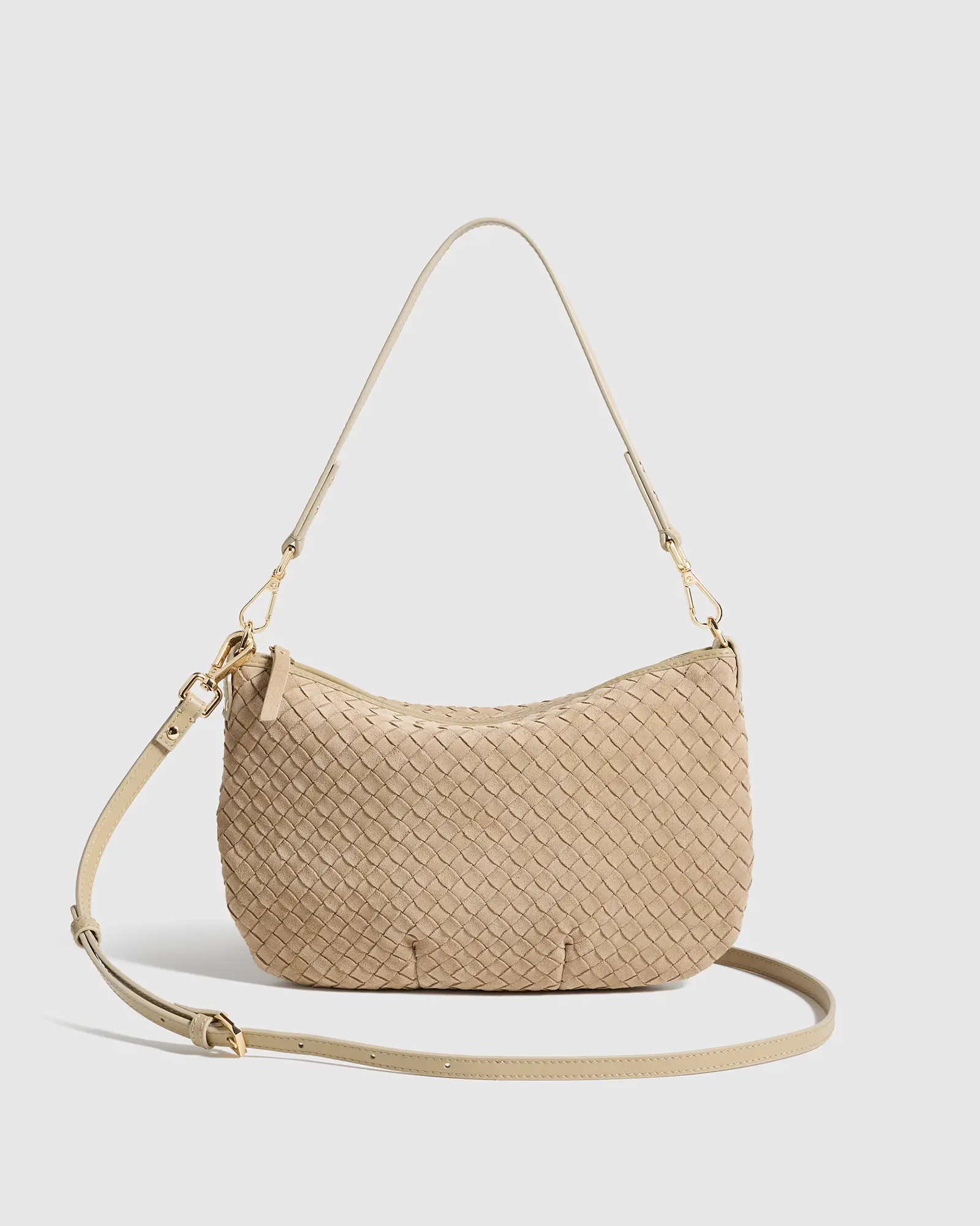 Sloane Suede Handwoven Mini Shoulder Bag | Quince
