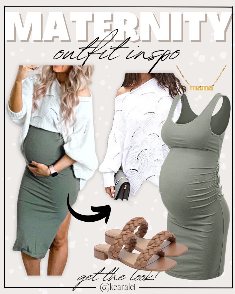 Fall Maternity outfits clothes baby shower dress maternity dress maternity skirt Amazon fashion maternity dresses green bodycon dress tank dress and white open knit batwing sweater with brown braided sandals heels and gold plated filled mama necklace || baby bump style fashion cute outfit inspo mama outfits #maternity #style #fashion #outfit #outfits #babybump #sweater #babymoon #affordable #amazon
.
.
.

baby shower dress, Maternity Dresses, Maternity, over the bump, motherhood maternity, pinkblush, mama shirt sweatshirt pullover, hospital bag, nursery, maternity photos, baby moon, pregnancy, pregnant, maternity leggings, maternity tops, diaper bag, mama necklace, baby boy, baby girl outfits, newborn, mom, 
.
Amazon fashion, teacher outfits, business casual, casual outfits, neutrals, street style, Midi skirt, Maxi Dress, Swimsuit, Bikini, Travel, skinny Jeans, Puffer Jackets, Concert Outfits, Cocktail Dresses, Sweater dress, Sweaters, cardigans Fleece Pullovers, hoodies, button-downs, Oversized Sweatshirts, Jeans, High Waisted Leggings, dresses, joggers, fall Fashion, winter fashion, leather jacket, Sherpa jackets, Deals, shacket, Plaid Shirt Jackets, apple watch bands, lounge set, Date Night Outfits, Vacation outfits, Mom jeans, shorts, sunglasses, plus size fashion, Stanley cup tumbler, Target, Abercrombie and fitch, Amazon, Shein, Nordstrom, H&M, forever 21, forever21, Walmart, asos, Nordstrom rack, Nike, adidas, Vans, Quay, Tarte, Sephora, lululemon, free people, j crew jcrew factory, old navy


#LTKStyleTip #LTKBump #LTKBaby