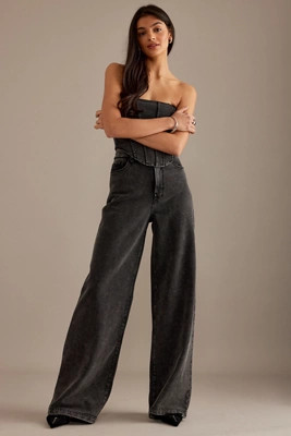 Good American Jeanius Terry High-Rise Wide-Leg Joggers | Anthropologie (UK)