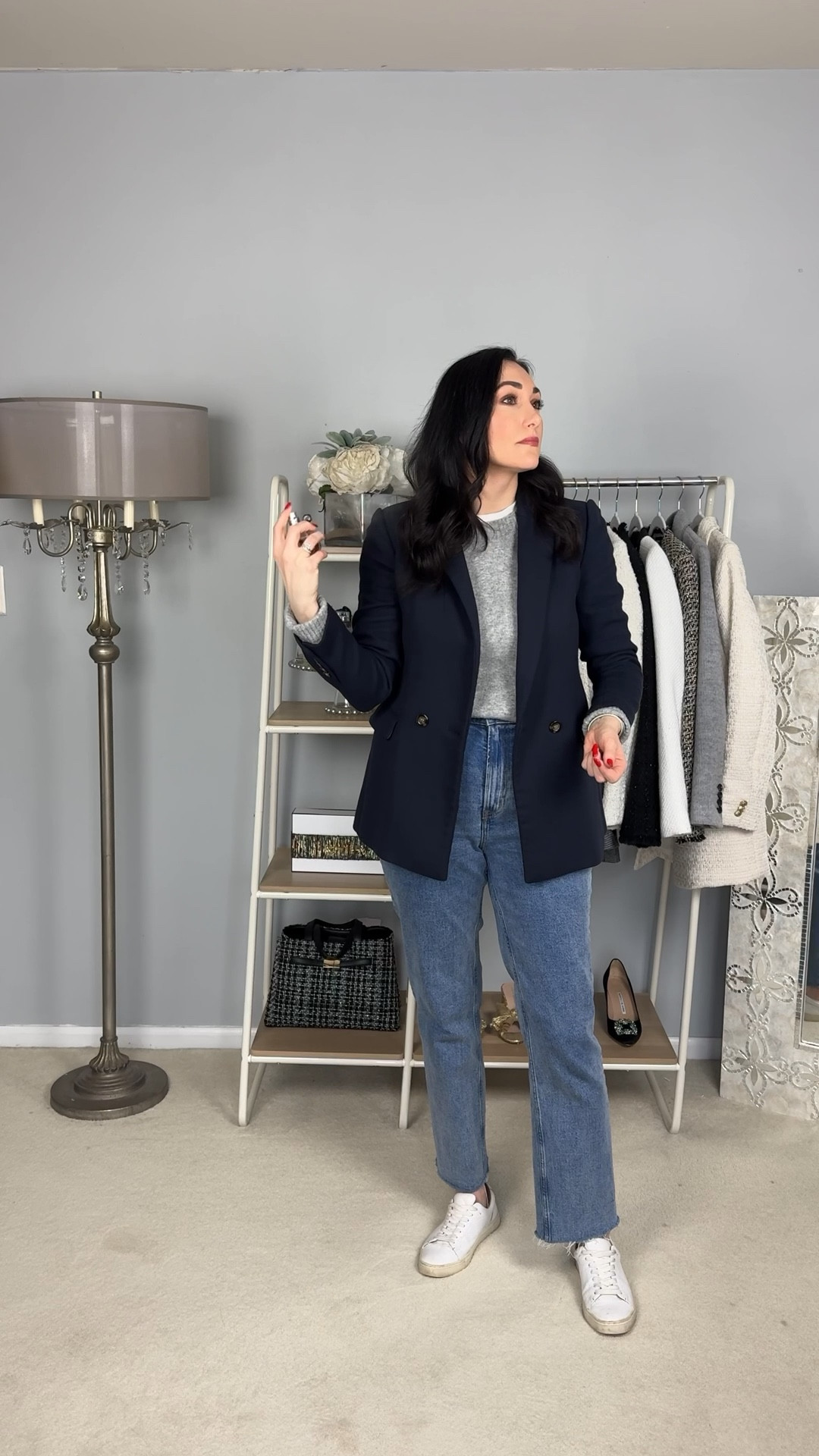 Casual spring outfit idea 💙 I wore this outfit yesterday to brunch and a movie. It was a little chilly so I layered a sweater under my blazer so I could go without a coat. This weather has me so confused how to dress half the time 🤷🏻‍♀️



#everydayoutfit #brunchstyle #springoutfit #casualstyle 

#LTKgrwm #LTKSeasonal #LTKootd