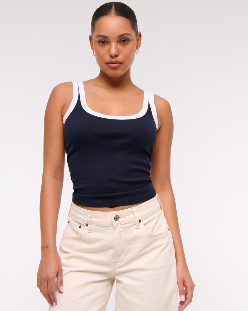 Women's Vintage-Style Rib Tuckable Scoopneck Tank | Women's Tops | Abercrombie.com | Abercrombie & Fitch (US)