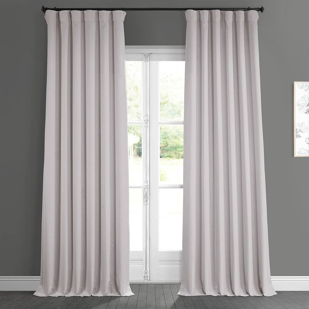 HPD Half Price Drapes BOCH-LN185-P Faux Linen Room Darkening Curtains for Bedroom (1 Panel), 50 X 10 | Amazon (US)