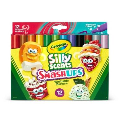 Crayola 12pk Silly Scents Smash Ups Wedge Tip Scented Markers | Target