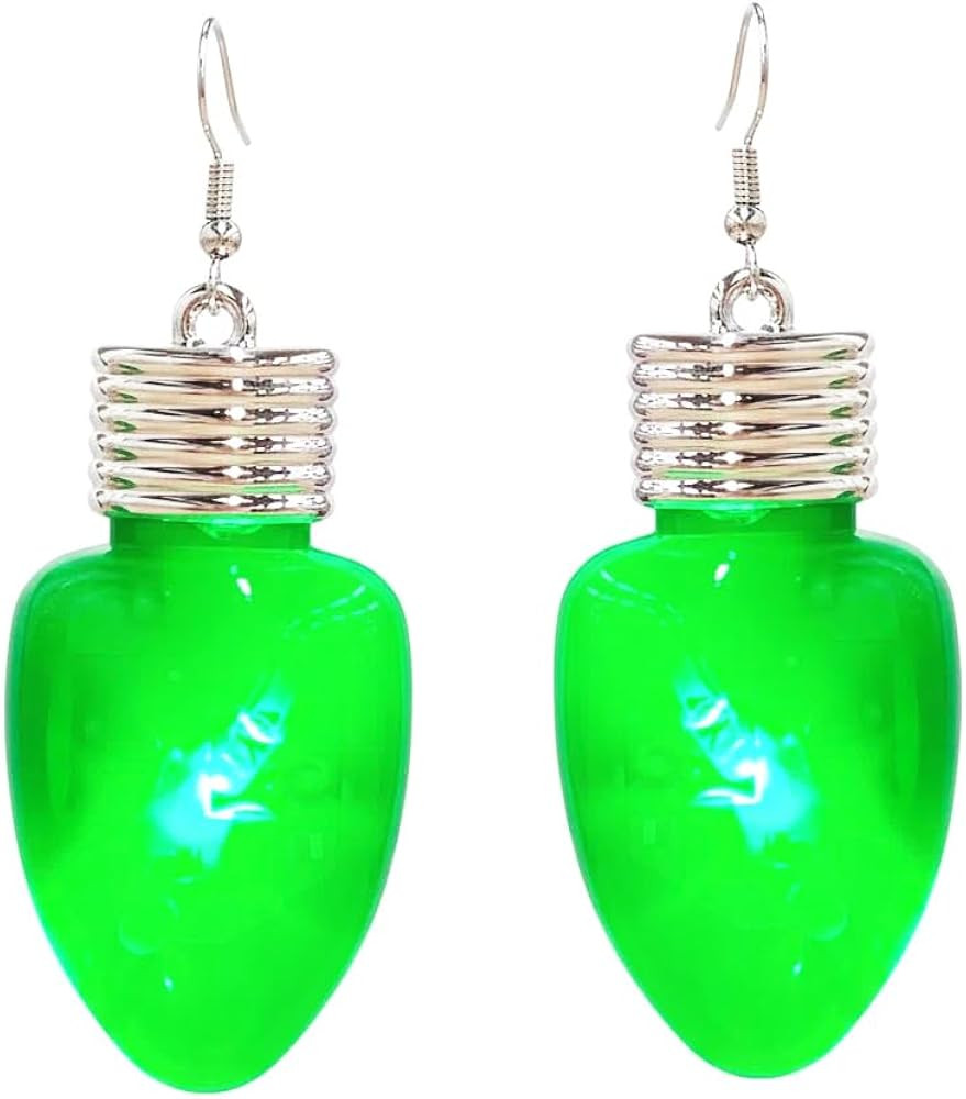 Fashion LED Light Bulb Dangle Drop Earrings Color Bulbs Light Up Dangling Charm Glow in The Dark ... | Amazon (US)