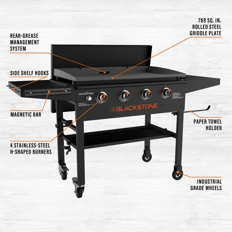 Blackstone 4-Burner 36" Griddle Cooking Station with Hard Cover | Walmart (US)