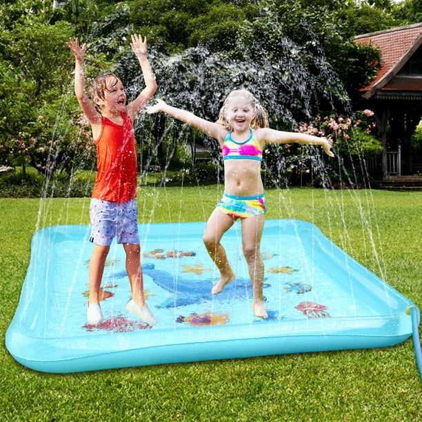 Growsly Pad 75" Inflatable Sprinkler Outdoor Summer Water Toy for 3-10Y Child,Blue | Walmart (US)