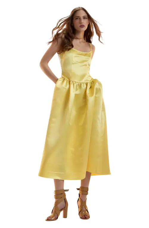 Cynthia Rowley The Genevive Silk Dress in Yellow at Nordstrom, Size 0 | Nordstrom