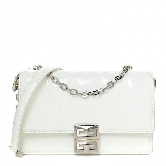 GIVENCHY Patent Quilted Small 4G Chain Shoulder Bag White | FASHIONPHILE (US)