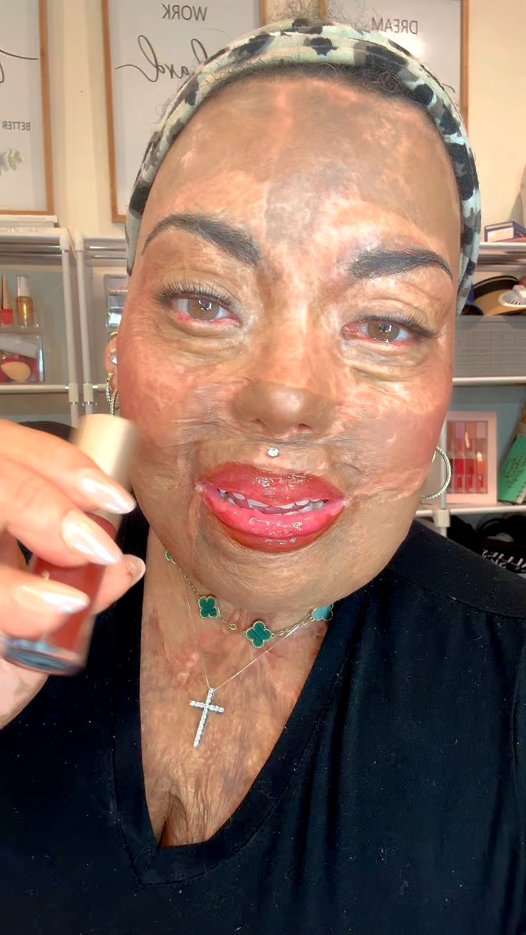 Bare Minerals lip oil in INDULGE. The oil is nourishing, but not too heavy and I love the color.

I used a brown lip liner by ColourPop.

#LTKOver40 #LTKBeauty