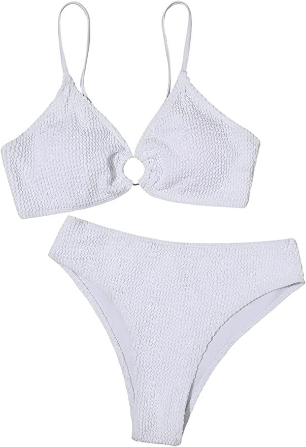 SOLY HUX Women's Floral Print Spaghetti Strap Bikini Bathing Suit 2 Piece Swimsuits | Amazon (US)