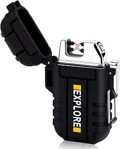 Waterproof Lighter Outdoor Windproof Lighter Dual Arc Lighter Electric Lighters USB Rechargeable-... | Amazon (US)