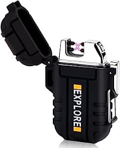 Waterproof Lighter Outdoor Windproof Lighter Dual Arc Lighter Electric Lighters USB Rechargeable-... | Amazon (US)
