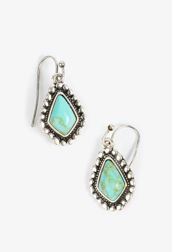 Turquoise Stone Drop Earrings | Maurices