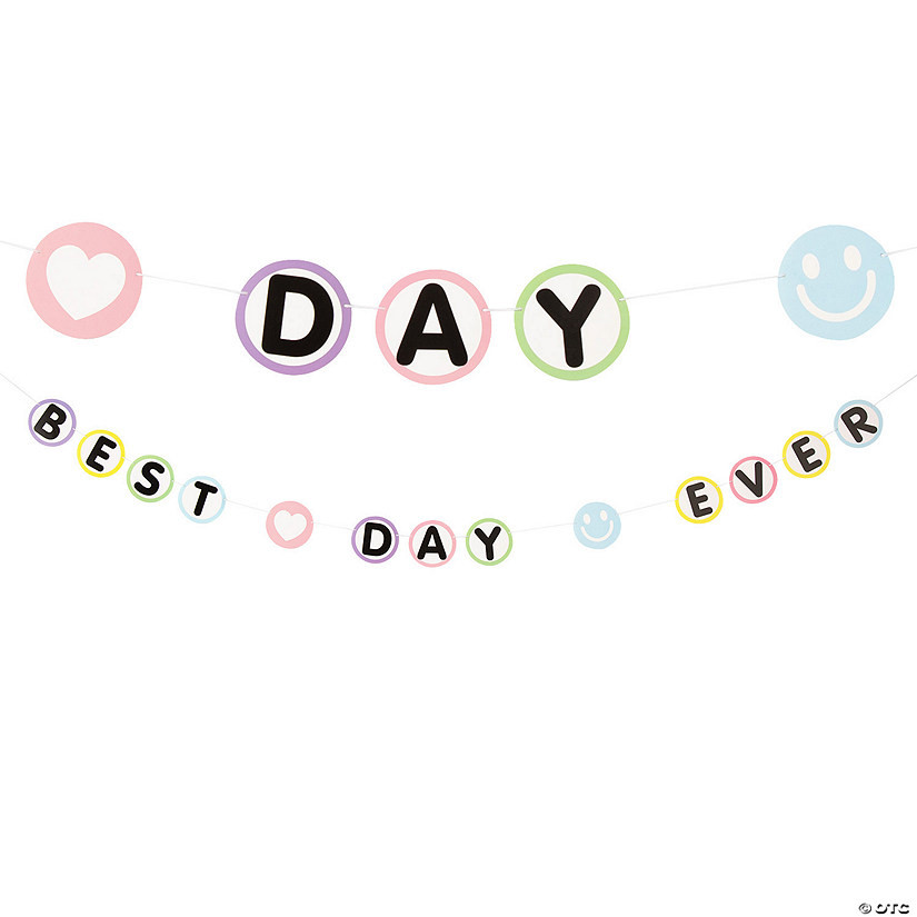 7 ft. x 4 1/4" Friendship Bracelet Best Day Ever Hanging Garland | Oriental Trading Company