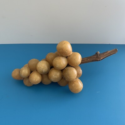 MCM Vintage Golden Alabaster Decorative Grape Cluster Wired on Natural Stem | eBay US