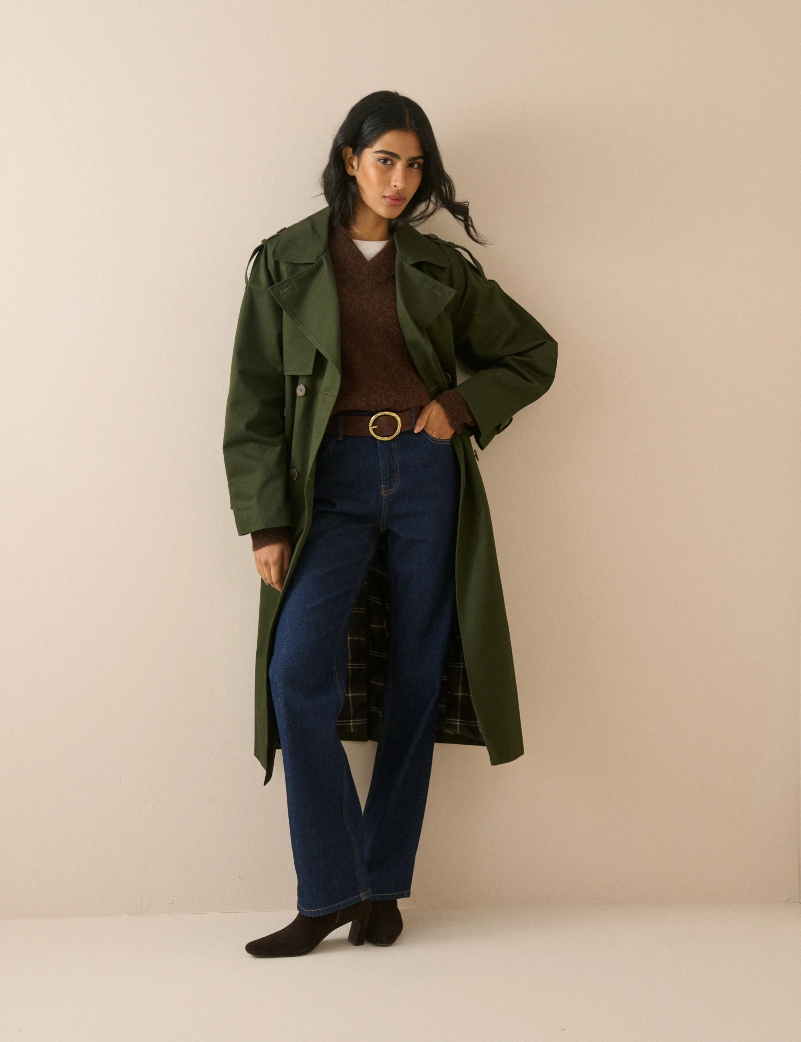 Khaki Double-Breasted Trench Coat | Nobody's Child