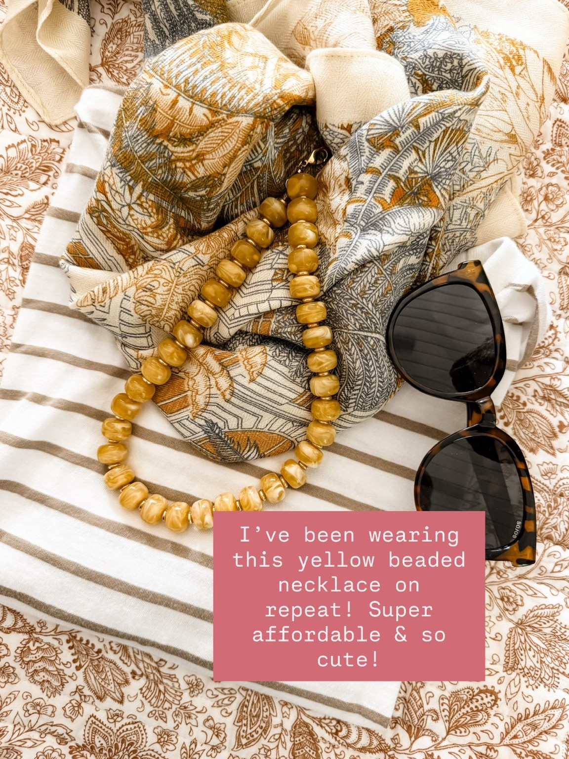 This necklace is such a fun statement accessory for summer 👏🏼

Loverly Grey, Amazon find, yellow chunky beaded necklace, statement necklace, statement accessories, statement jewelry