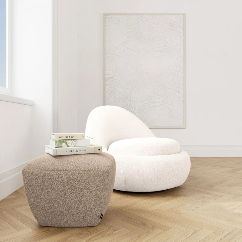 Kora 19.68" Wide Round Pouf Ottoman | Wayfair North America