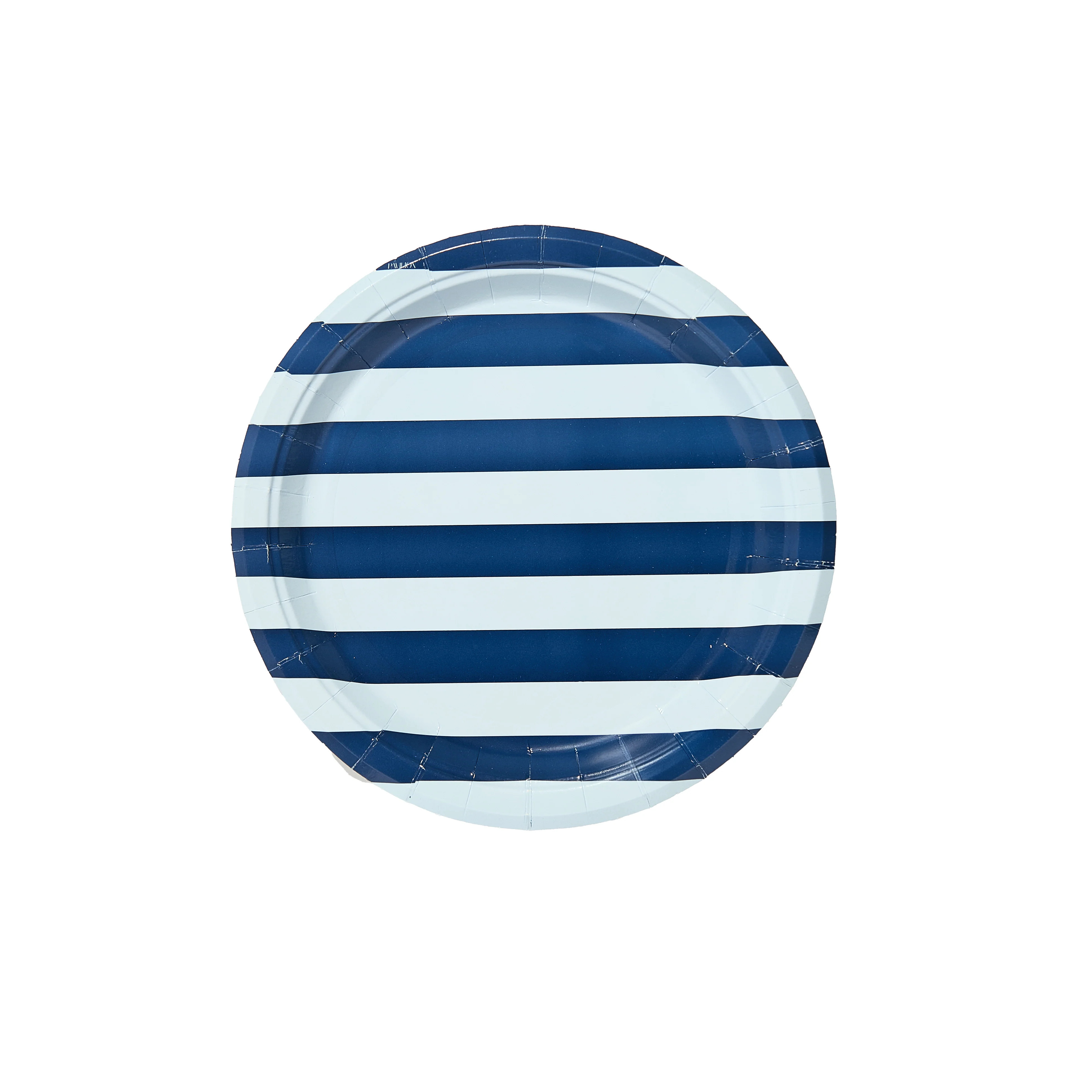 Navy and Sky Beach Umbrella Stripes Dessert Paper Plate - 8 pack | Pavilion Paper