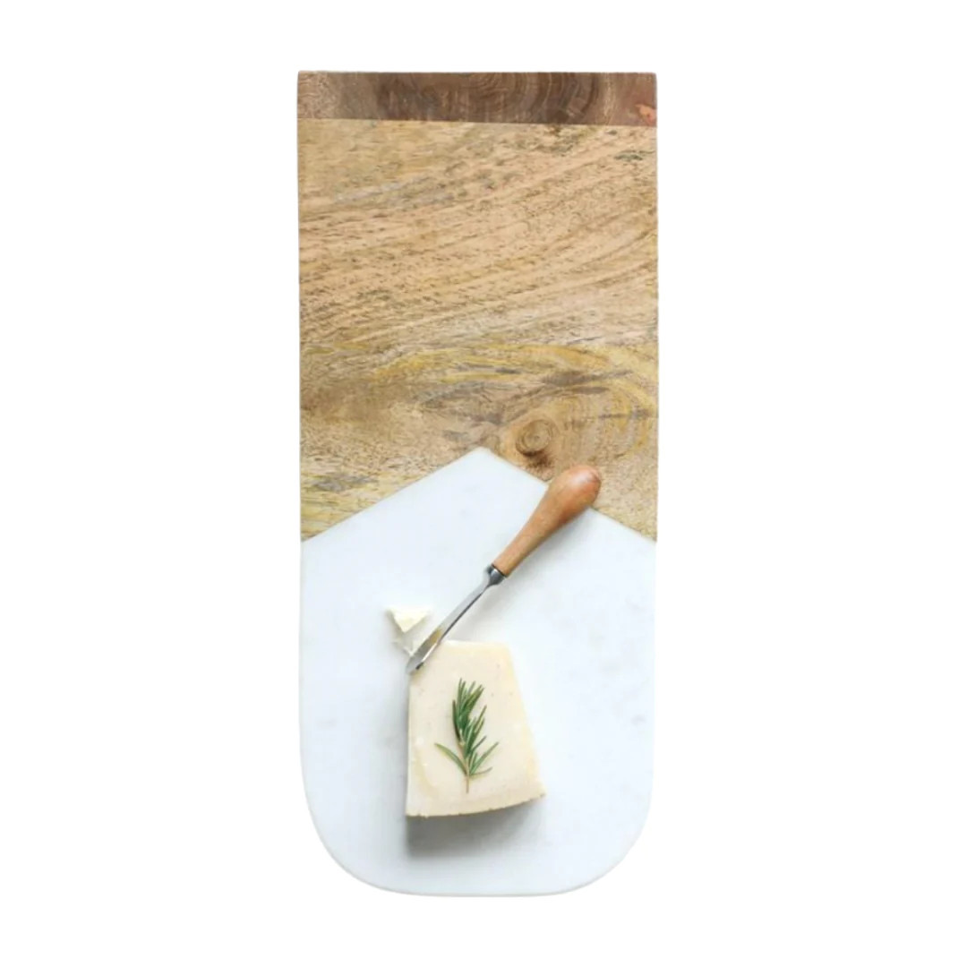Marble & Mangowood Cheese Board with Knife | Megan Molten