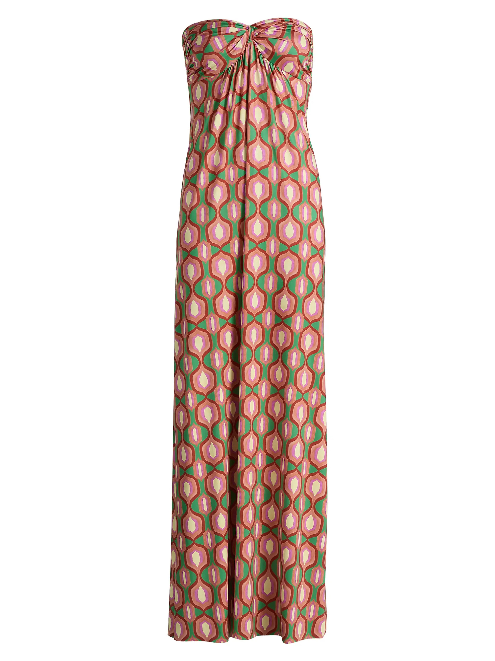 Misa Los Angeles Karine Geometric Strapless Maxi Dress | Saks Fifth Avenue | Saks Fifth Avenue