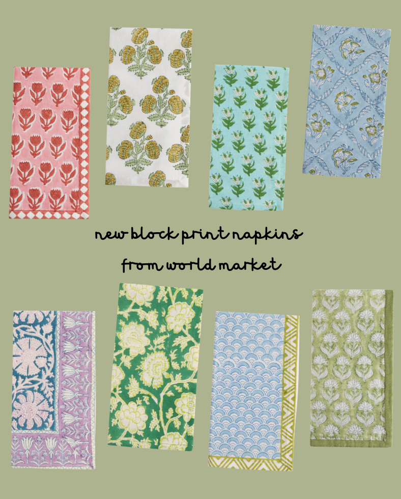 fun, new block print napkins from world market. 

spring finds, home decor, dining decor, kitchen decor, affordable decor  

 #LTKHome
