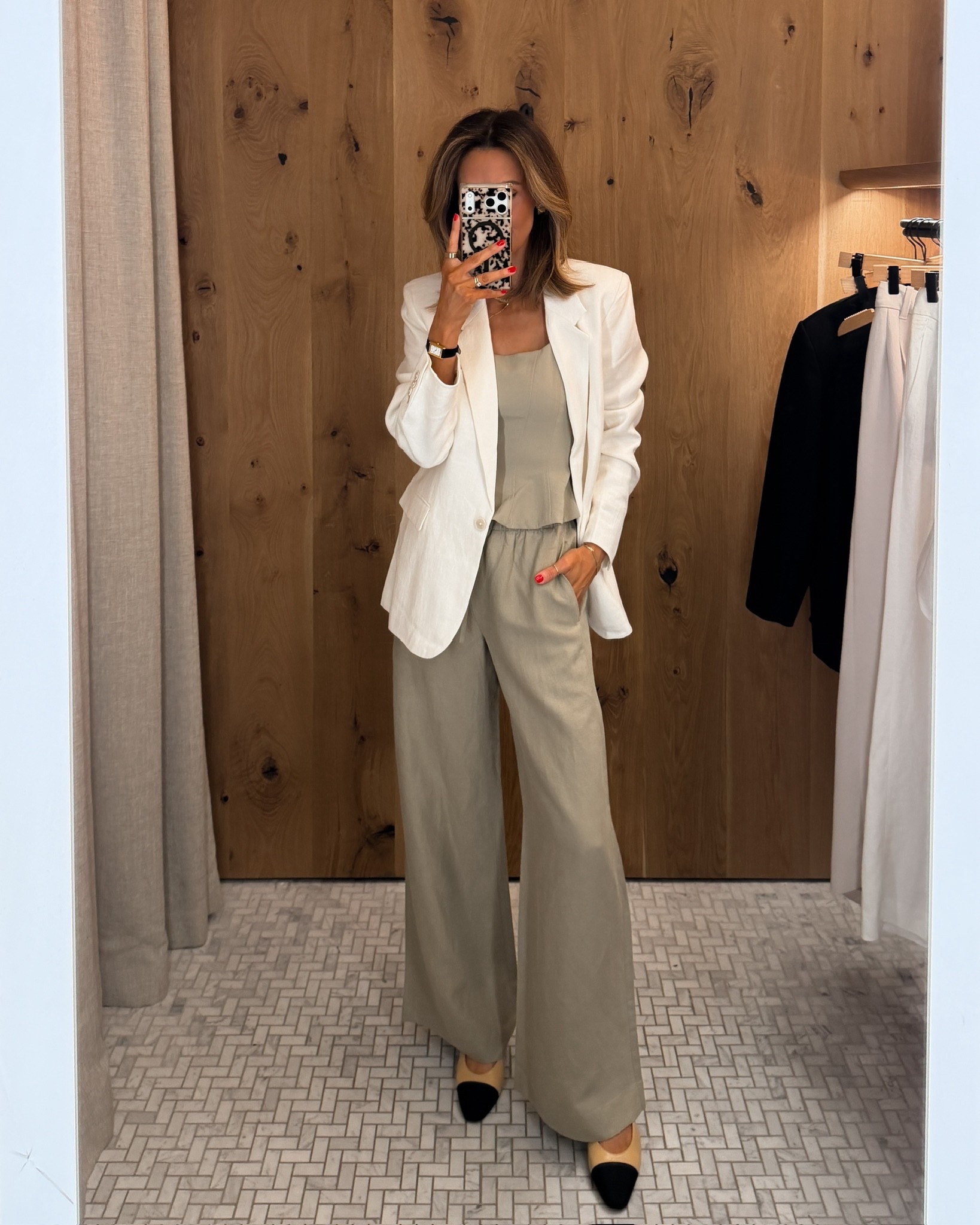 Another classic color just dropped — martini olive🍸 top and bottom look great together or separate, I sized up to a 2 on the pant for a looser and more comfortable fit. This linen blazer is another great option for summer staples, wearing a 2 here. 

#LTKWorkwear #LTKootd #LTKSeasonal