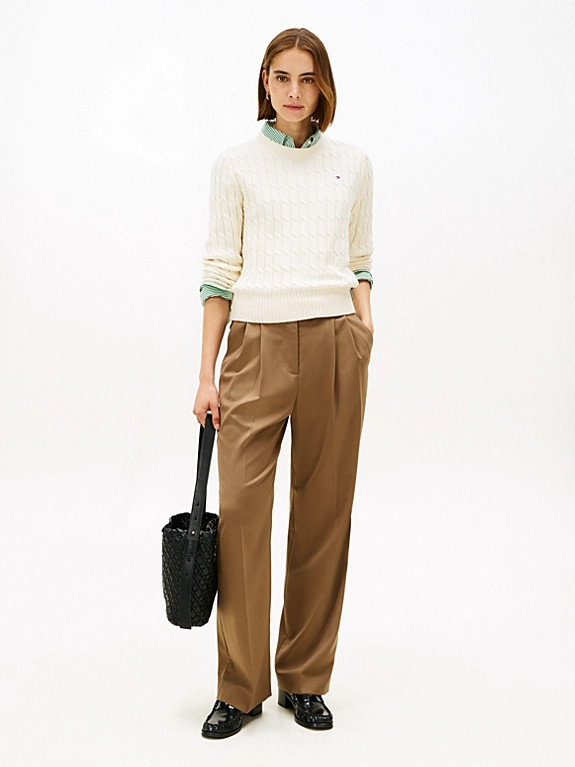 Cable Knit Crew Neck Jumper | Tommy Hilfiger UK