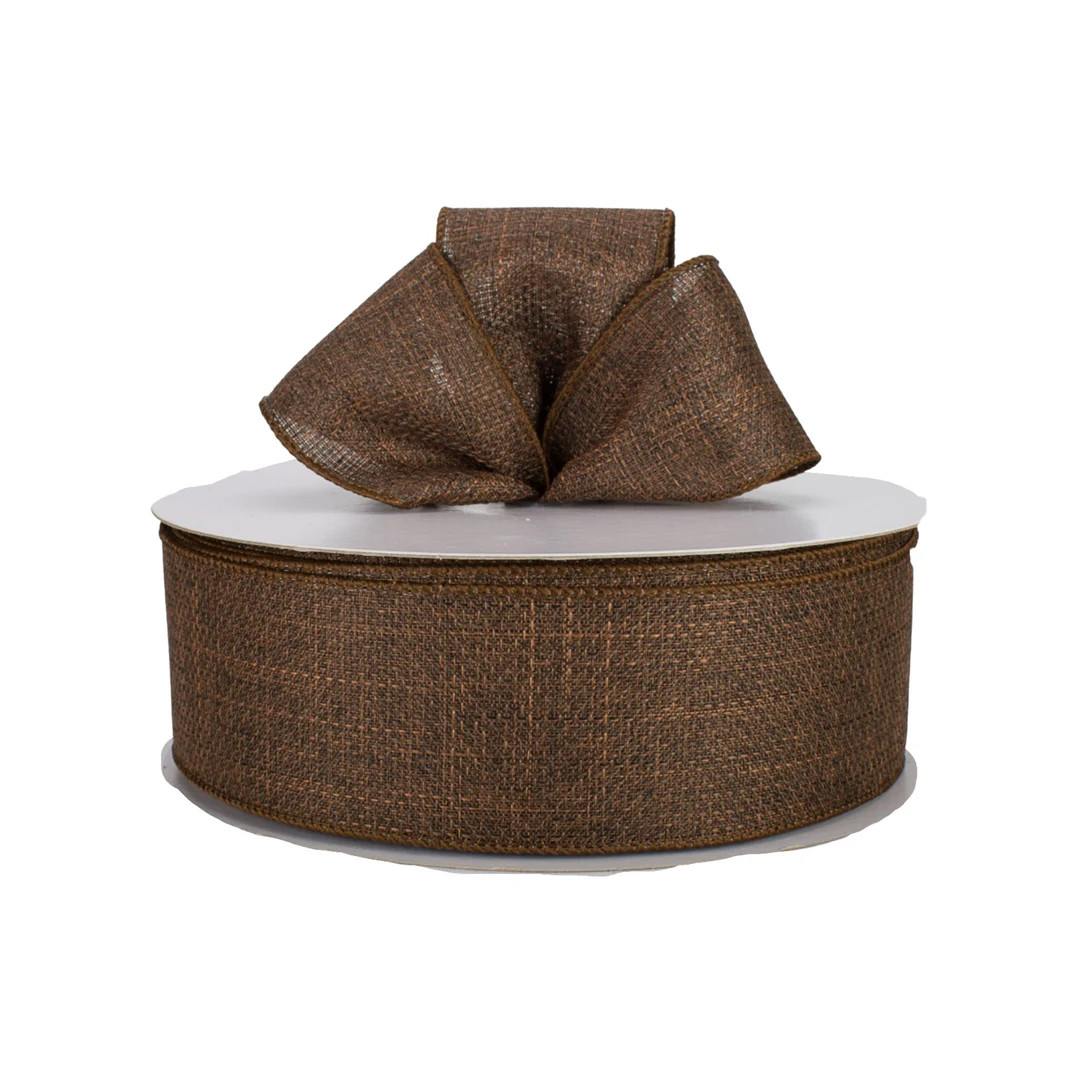 Brown Canvas 2.5" Wired Ribbon - Etsy | Etsy (US)