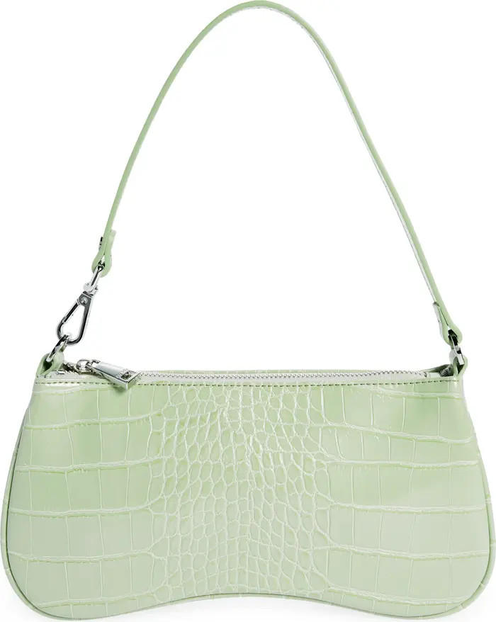 Eva Croc Embossed Faux Leather Convertible Shoulder Bag | Nordstrom