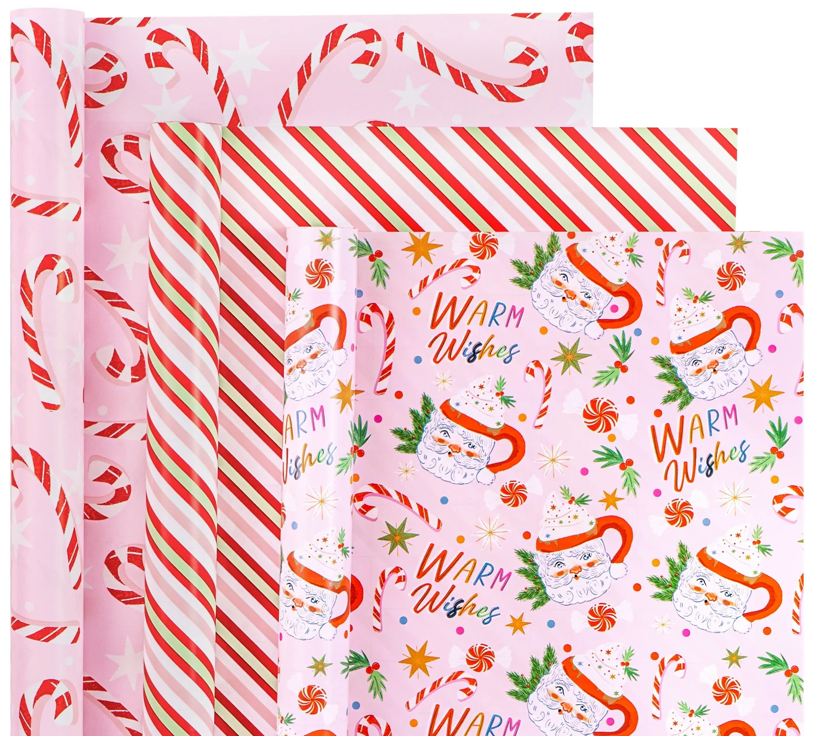 WRAPAHOLIC Christmas Wrapping Paper Roll - Mini Roll - 3 Rolls - 17 Inch X 120 Inch Per Roll - Re... | Walmart (US)