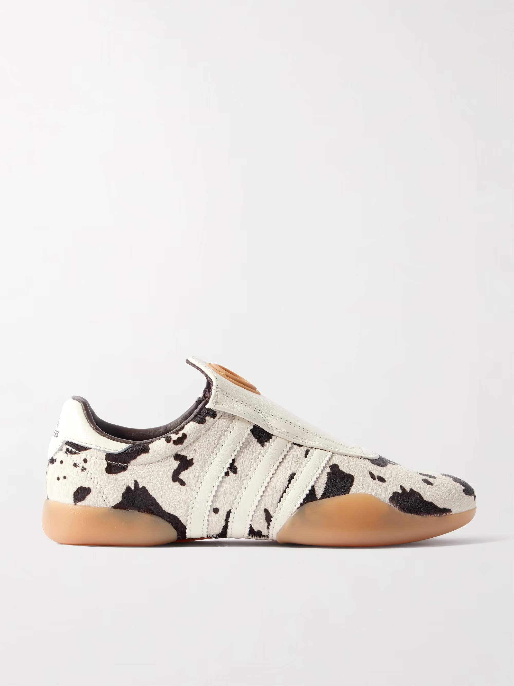Taekwondo Mei leather-trimmed cow-print pony hair sneakers | NET-A-PORTER (US)