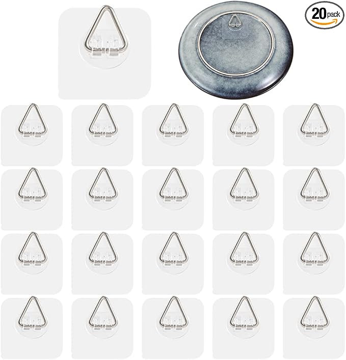 DIDUDIDU Wall Plate Hangers for Display - Invisible Adhesive Picture Hangers for Wall - Ideal for... | Amazon (US)
