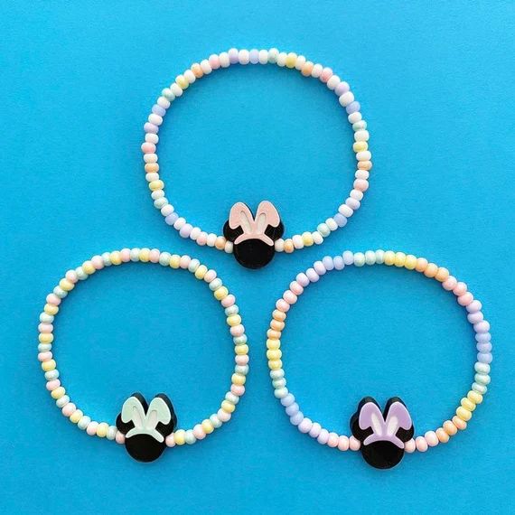 Easter Bunny Mickey Mouse Beaded Bracelets | Etsy | Etsy (US)