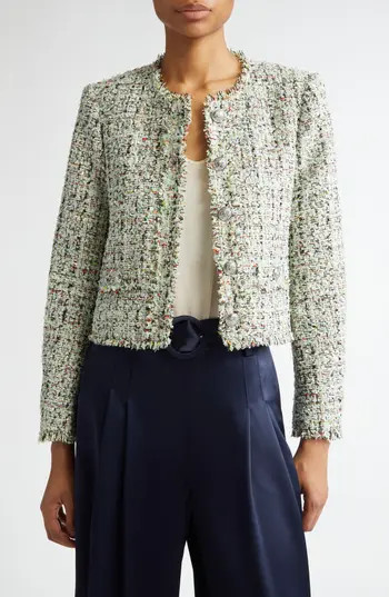 Cinq à Sept Anya Christie Metallic Tweed Jacket in Patina Multi at Nordstrom Rack, Size 10 | Nordstrom Rack