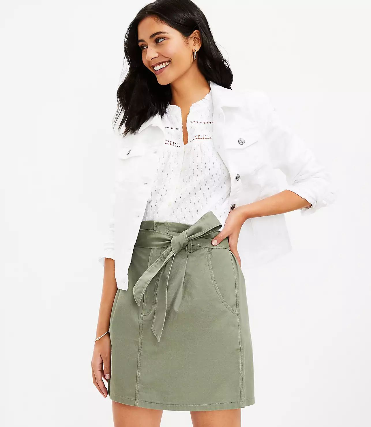 Tie Waist Pocket Skirt | LOFT