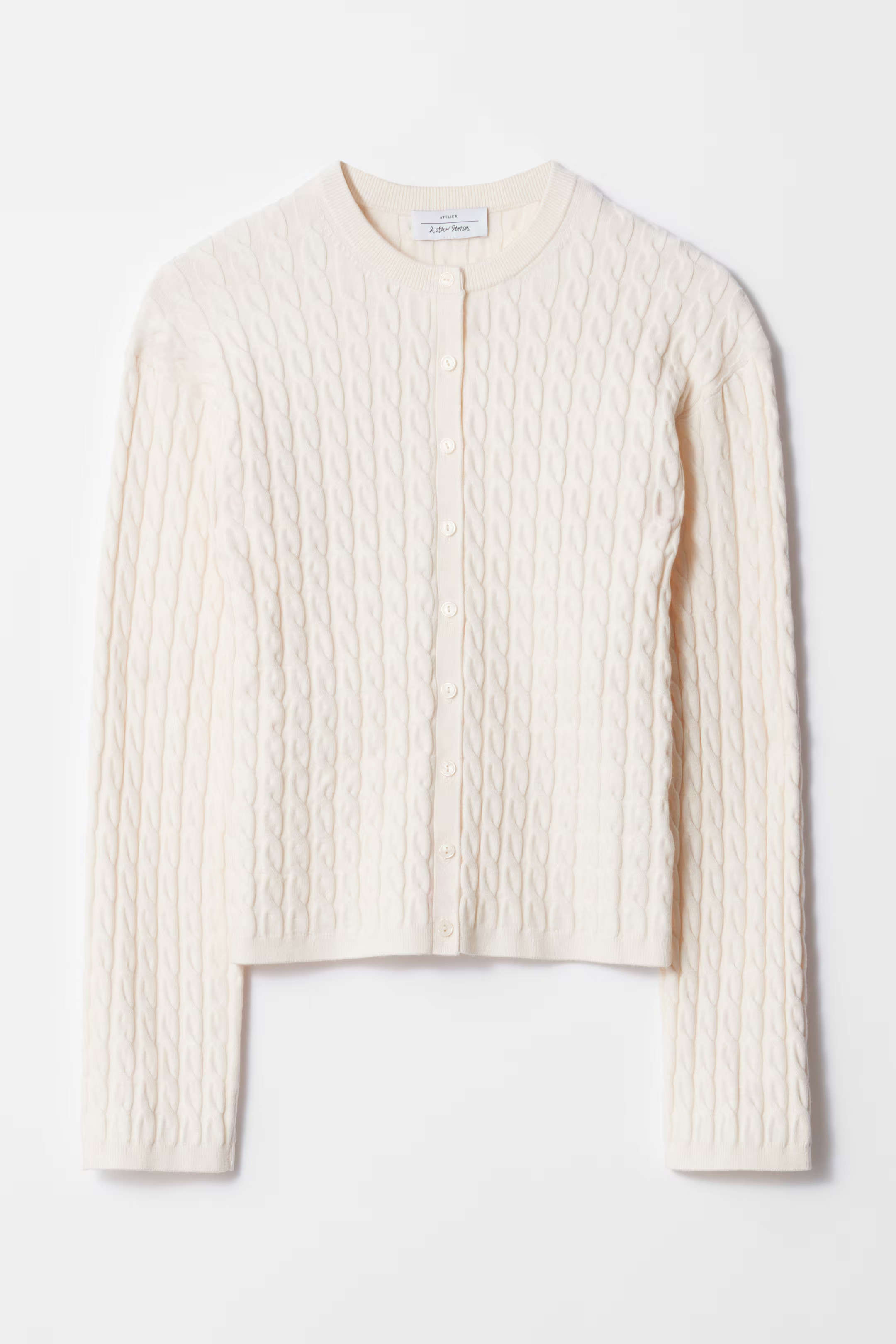 Cable-Knit Cardigan - White - Ladies | H&M GB | H&M (UK, MY, IN, SG, PH, TW, HK)