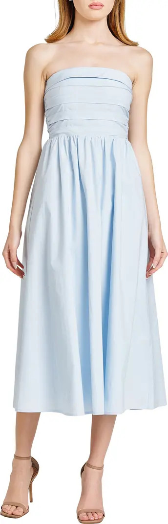 WAYF x Styled by COCO! Sammie Pleat Strapless Stretch Cotton Sundress | Nordstrom | Nordstrom