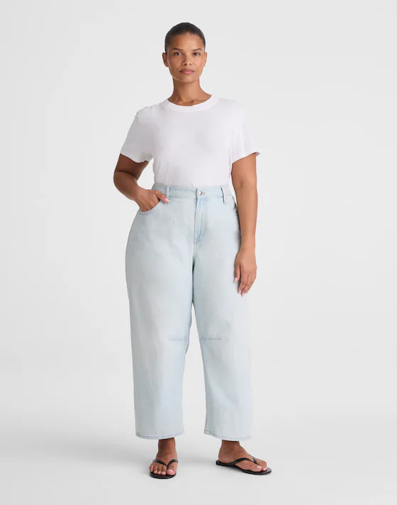 The Plus Darted Barrel-Leg Jean in Airy Denim | Madewell
