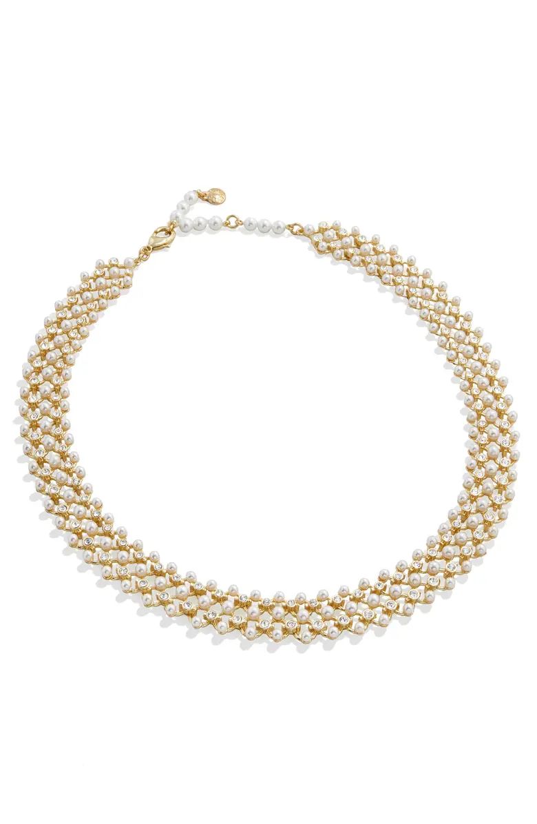 Coco Imitation Pearl & Crystal Collar Necklace | Nordstrom