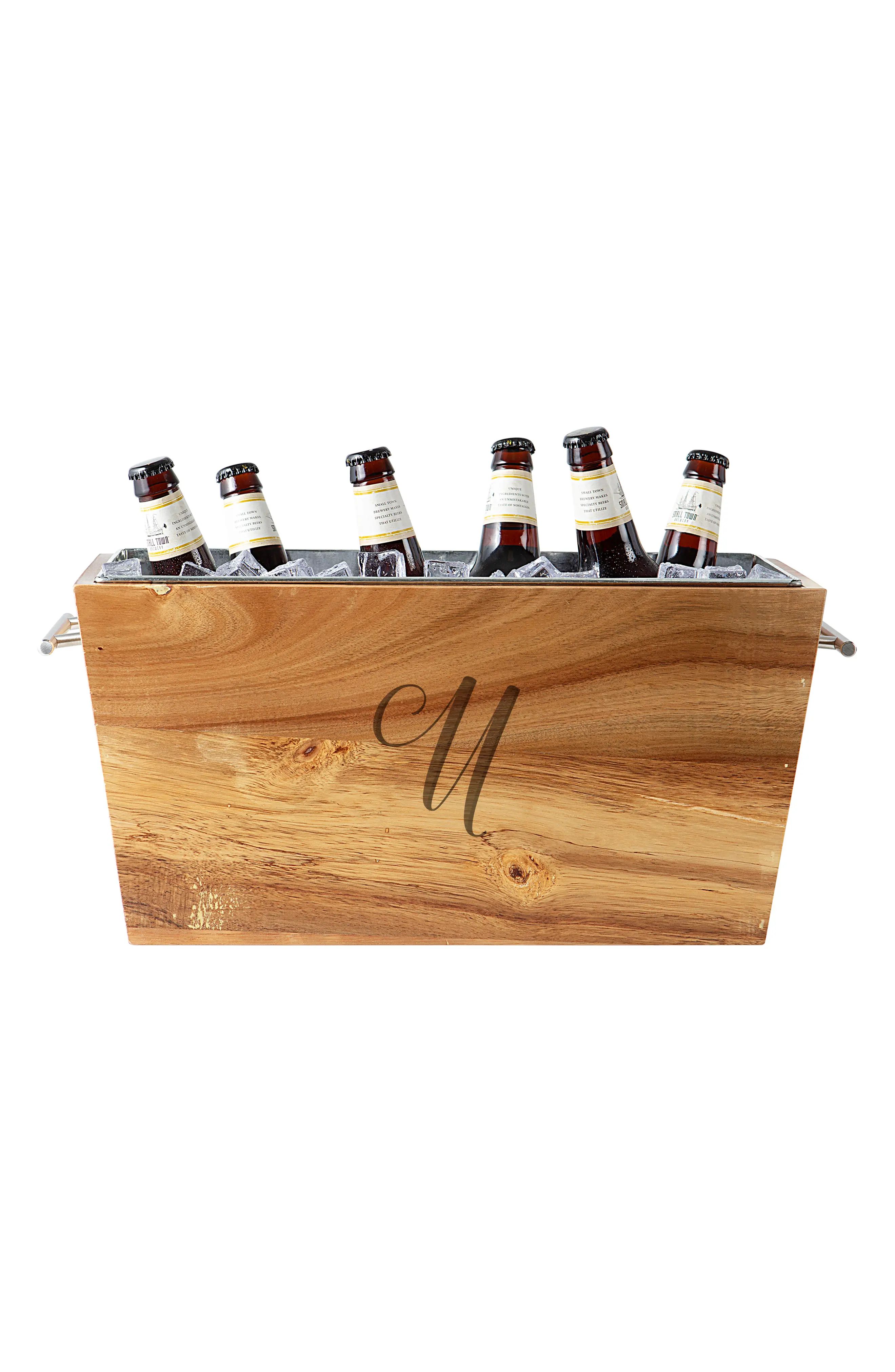 Cathy's Concepts Monogram Wood Wine Trough | Nordstrom