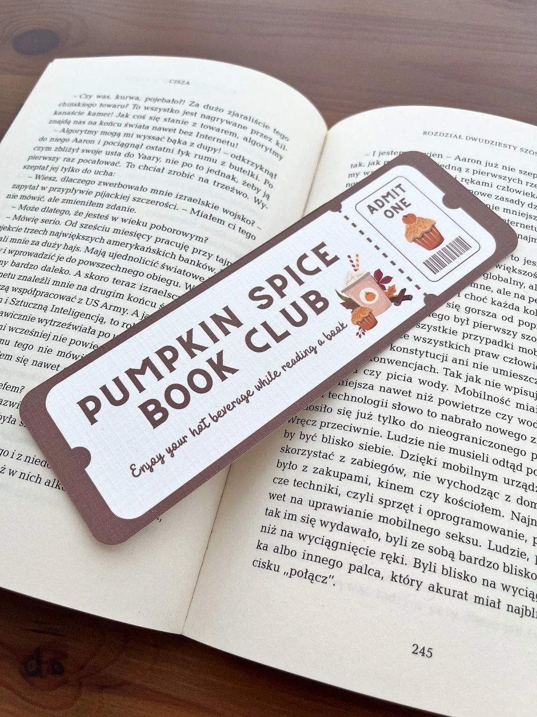 Bookmark Ticket Pumpkin Spice Book Club Romance Reader Book Gift Bookish Bookmark Gift Book Acces... | Etsy (US)