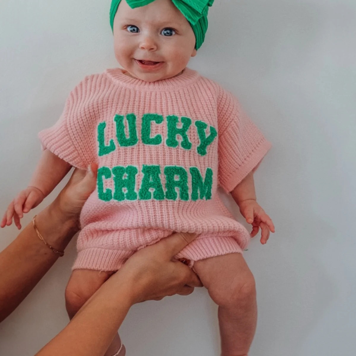 Sweater Romper, Lucky Charm Pink | SpearmintLOVE