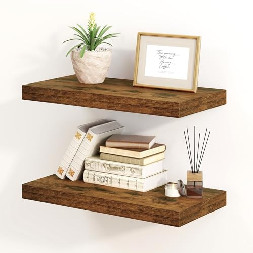 Fun Memories Floating Shelves for Wall, 8 Inch Deep Floating Wall Shelf, 16" x 8" Floating Shelve... | Amazon (US)