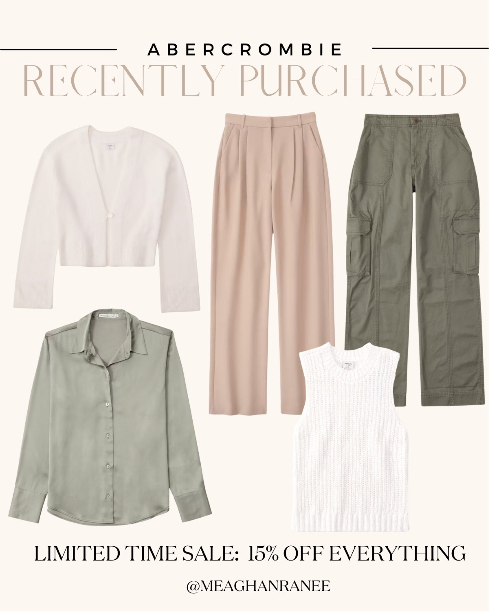 Abercrombie sale - Abercrombie finds - fall fashion - cardigan sweater inspo - silk button up - cargo pant inspo - tailor pants for women - chic business casual outfit inspo - basic white tank - recently purchased 

#LTKsalealert #LTKstyletip #LTKFind
