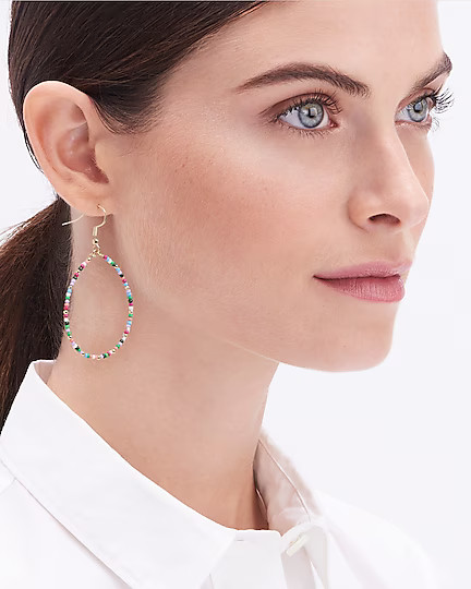Beaded hoop earrings | J.Crew Factory