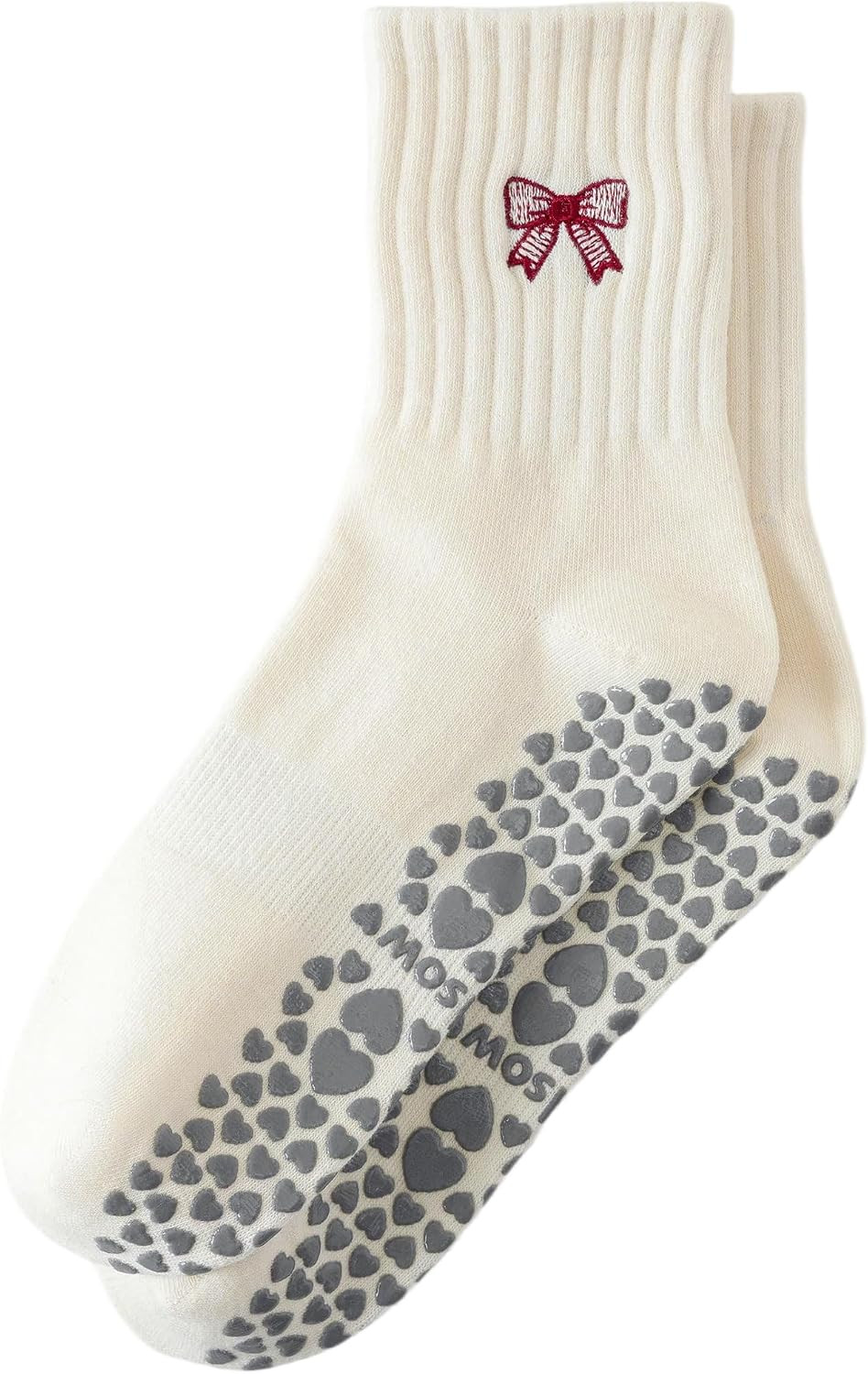 Pilates Grip Socks for Women, Cute Embroidered Yoga Grippy Socks | Amazon (US)