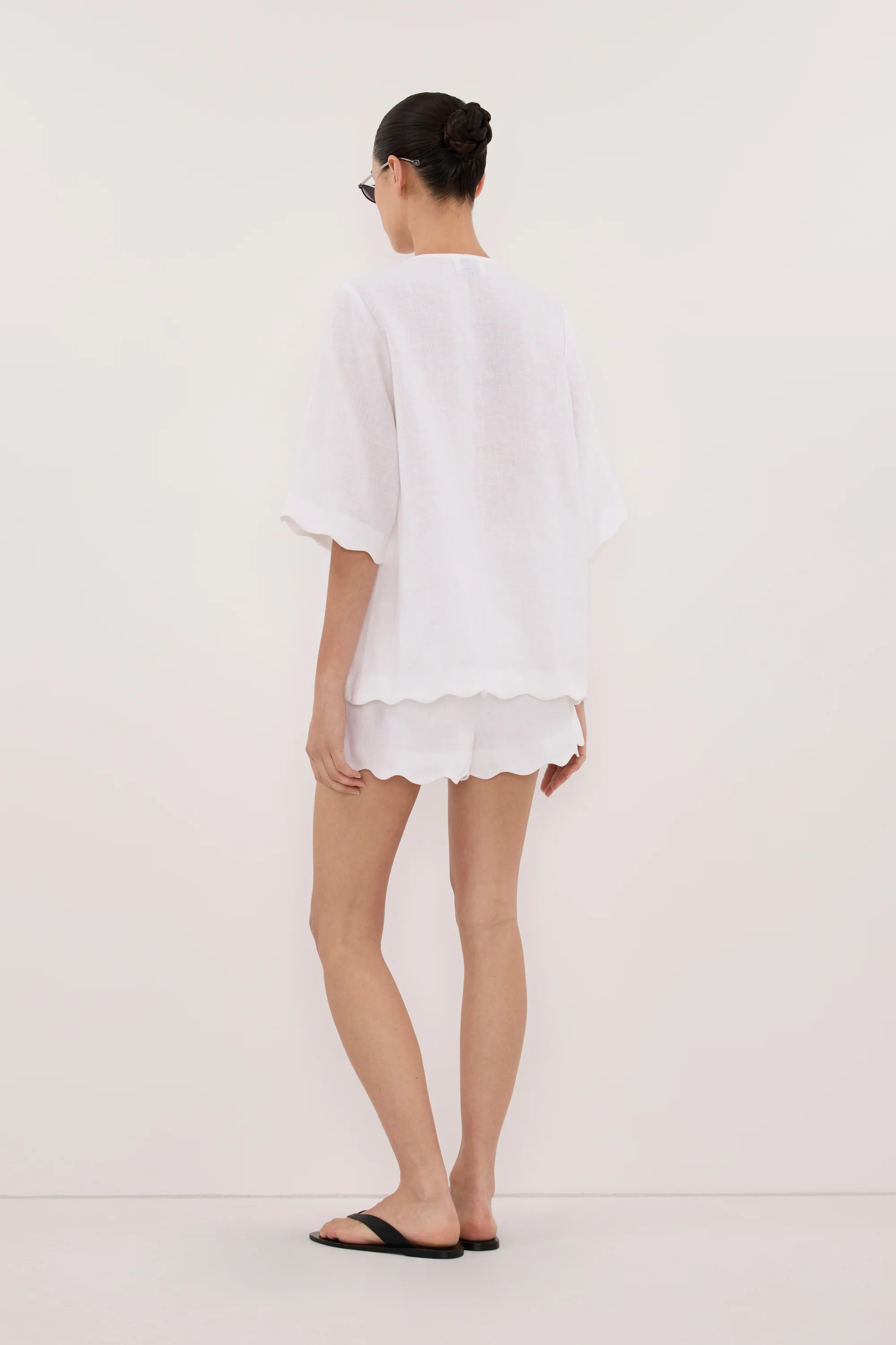 LELA WHITE LINEN SHIRT | DISSH